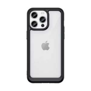 - iPhone 15 Pro Outer Space reinforced case with a flexible frame - black