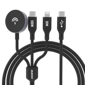 - Apple Watch Dudao A12Max+ PD 100W 3in1 Charger Cable: USB-C Lightning 1.2m - Black
