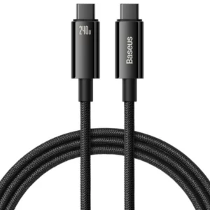 - Baseus CAWJ040001 USB-C - USB-C cable 240W 480Mb/s 1m - black