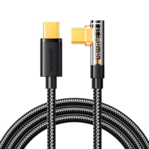 - Joyroom Gaming Cable S-CC100A6 USB-C (angled) / USB-C (straight) 100W 1.2m - black