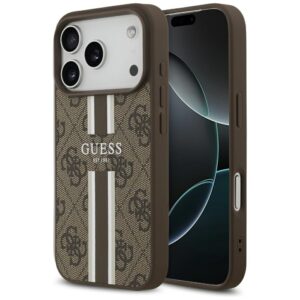 Guess 4G Printed Stripes MagSafe case for iPhone 17 Pro / 18 Pro brown