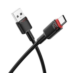 R06 Borofone - Data Cable Beneficio Series (BX110) - Premium Line, USB to Type-C, High-quality, Fast Charging, 3A, 1m - Black