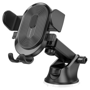 R06 Borofone - Car Holder Experience (BH85) - with Suction Cup, for Dashboard/Windshield, 360° Adjust, Telescopic Arm, 4.7–7" - Black