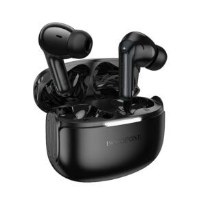 R06 Borofone - Wireless Earbuds Peaceful (FQ9 Plus) - Bluetooth V5.4, ANC + ENC Technologies, 300mAh, Touch Control - Black