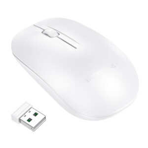 R06 Borofone - Wireless Mouse Planet (BG14) - 2.4Ghz, 1000DPI, 3 Buttons, M68 Chip - White