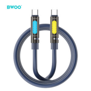 BWOO 240W Type C to Type C Data scented Cable With RGB Lighting Black X325 C-C