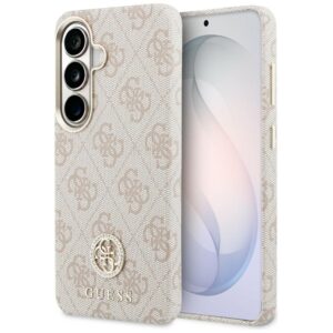 Guess case 4G Rhinestone Round Logo MagSafe for Samsung Galaxy S26 pink