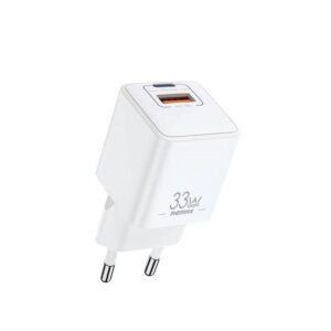 REMAX WALL CHARGER BATT SERIES PD QC 33W RP-U26 1xUSB + 1xUSB-C WHITE