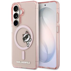 Karl Lagerfeld case IML Peekaboo Choupette MagSafe for Samsung Galaxy S26 pink