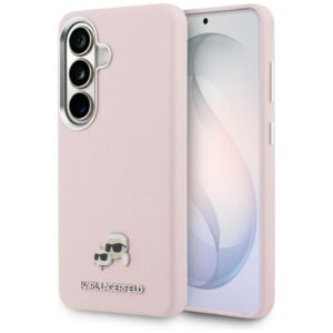Karl Lagerfeld case Saffiano KC Metal Logo MagSafe for Samsung Galaxy S26 pink