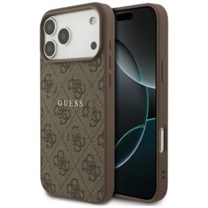 Guess 4G Ring Classic Logo MagSafe case for iPhone 17 Pro Max brown