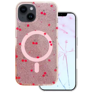 Cherry Mag case for iPhone 15 6,1" glitter