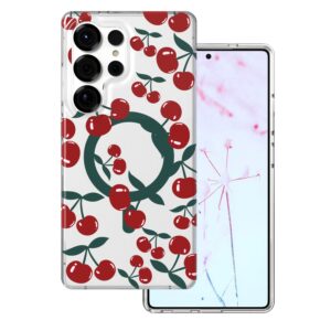 Cherry Mag case for Samsung Galaxy S25 Ultra transparent