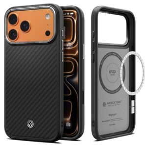 Spigen Enzo Aramid ”T” Mag Magsafe case for iPhone 17 Pro Max Black/Silver
