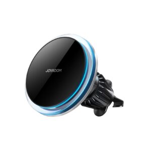 Joyroom car phone holder with 15W Qi inductive charger (MagSafe compatible) for air vent, silver (JR-ZS291)