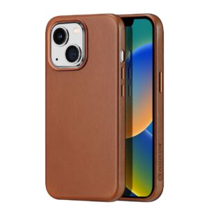 Dux Ducis Naples iPhone 14 Plus Magnetic Leather Case MagSafe Brown