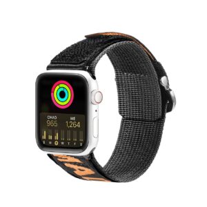 Dux Ducis Strap (Outdoor Version) Apple Watch Ultra Strap, SE, 9, 8, 7, 6, 5, 4, 3, 2, 1 (49, 45, 44, 42 mm) Nylon Band Bracelet Black and Orange