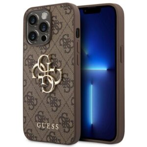 Guess GUHCP14X4GMGBR iPhone 14 Pro Max 6,7" brown hardcase 4G Big Metal Logo
