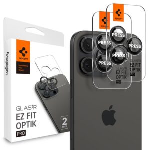 Spigen Glas.tR EZ Fit Optik Camera Protector for iPhone 14 Pro / Pro Max / 15 Pro / Pro Max / 16 Pro / Pro Max 17 Pro / 17 Pro Max / 18 Pro / 18 Pro Max - Black 2 pcs.