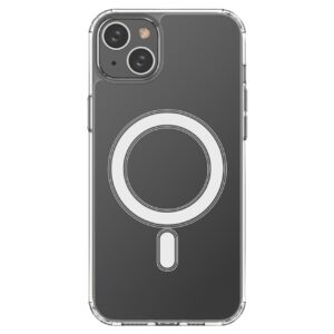 Clear Magnetic Case with MagSafe for iPhone 14 Plus with silver ring - transparent