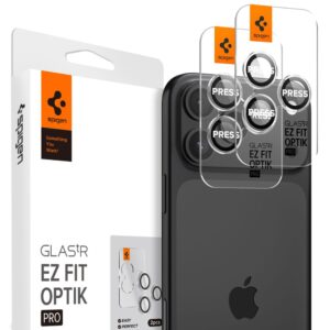 Spigen Glas.tR EZ Fit Optik Pro Camera Cover for iPhone 15 Pro / 15 Pro Max / 16 Pro / 16 Pro Max / 17 Pro / 17 Pro Max / 18 Pro / 18 Pro Max - 2 pcs.
