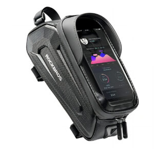 Rockbros B68-1 frame-mounted bicycle bag with phone pocket, 1.7l, black