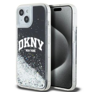 DKNY Liquid Glitter Big Logo iPhone 14/15/13 Case - Black
