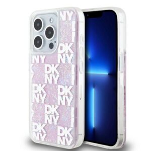 Case DKNY Liquid Glitter Multilogo na iPhone 15 Pro - pink