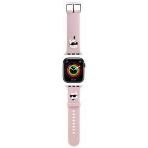 Karl Lagerfeld 3D Rubber Karl&Choupette Heads strap for Apple Watch 38/40/41mm - pink