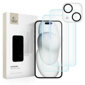 Tech-Protect Supreme Set for iPhone 15 2x tempered glass for display / tempered glass for camera