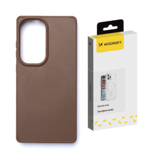 Wozinsky Carbon Fiber Case with MagSafe for Samsung Galaxy S25 - Brown