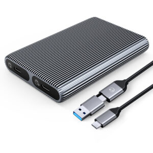 Kieszeń dyskowa podwójna Orico AM2C3-2SN na dwa dyski M.2 SATA+NVME USB-C 3.2 6Gb/s / 10Gb/s - gray