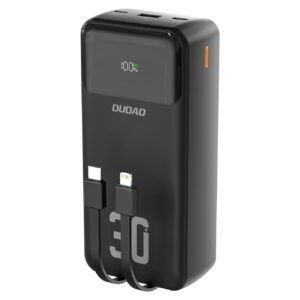 Dudao K15MAX 30000mAh PD 22.5W Powerbank with Built-in Cables - Black