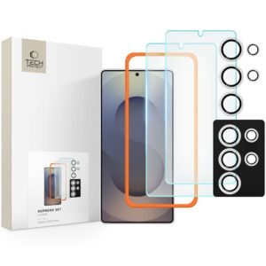 Tech-Protect Supreme Set for Samsung Galaxy S25 Ultra 2x Tempered Glass Screen Protector / Camera Tempered Glass - Clear