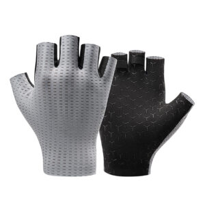 Rockbros Breathable Short Finger Cycling Gloves Size: M - Grey