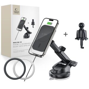 Tech-Protect MM15W-V9 Car Holder with MagSafe for Dashboard and Air Vent 15W - Black