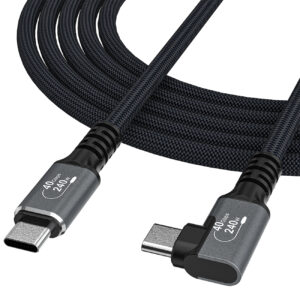 Wozinsky WPS3-UY41S USB-C USB4 40Gb/s 240W 1m 4K Angled Cable - Black