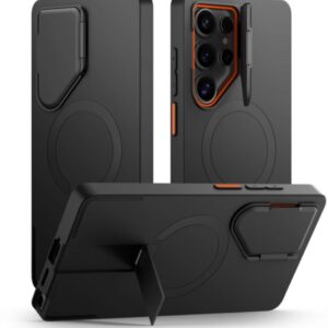 Tech-Protect Kevlar Aura MagSafe Case for Samsung Galaxy S25 Ultra - Black/Orange