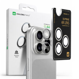 AmazingThing AR Aluminum 3 Lens Glass with Camera Lens Frame for iPhone 16 Pro / 16 Pro Max - Silver