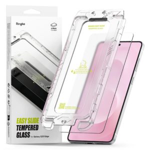 Ringke Easy Slide 2-pack tempered glass for Samsung Galaxy S25 Edge - transparent