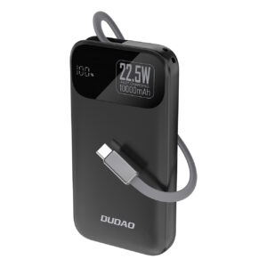 Dudao K31 10000 mAh 22.5W PD Powerbank with Built-in Cable - Black