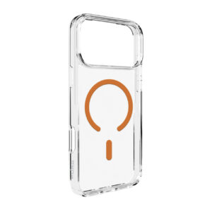 Puro Lite Mag TPU+PC Case Compatible with MagSafe for iPhone 17 Pro Max - Transparent with Orange Ring