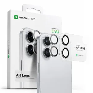 AmazingThing Lens Glass for iPhone 17 with Silver Aluminum Frame