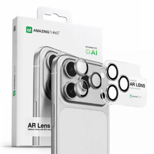 AmazingThing Lens Glass for iPhone 17 Pro / Pro Max / 18 Pro / 18 Pro Max with Silver Aluminum Frame