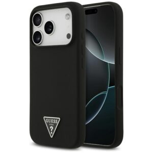 Guess Silicone Triangle Logo MagSafe Case for iPhone 17 Pro / 18 Pro - Black