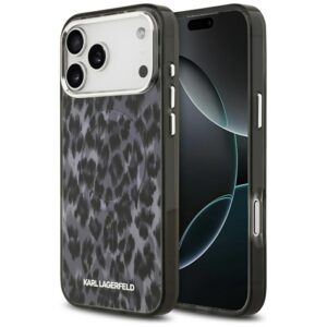 Karl Lagerfeld IML Leopard Pattern MagSafe Case for iPhone 17 Pro Max - Black