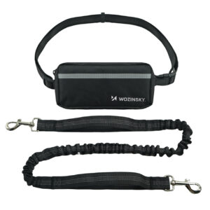 Wozinsky WPST-01 Hip Belt with Pouch and Elastic Leash for Running with a Dog - Black