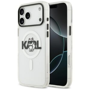 Karl Lagerfeld IML Choupette Sketch Logo MagSafe case for iPhone 17 Pro / 18 Pro transparent