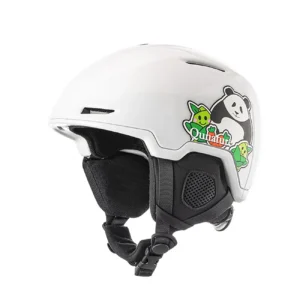 Qunature 10130003005 Ski Helmet with Earmuffs Panda Snowboard for Kids 54-58 cm - White