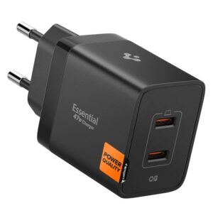 Spigen Essential EE472EU 2-port USC-C 47W wall charger - black